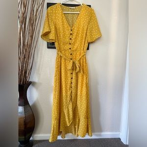 Size S Polka Dot Yellow Dress